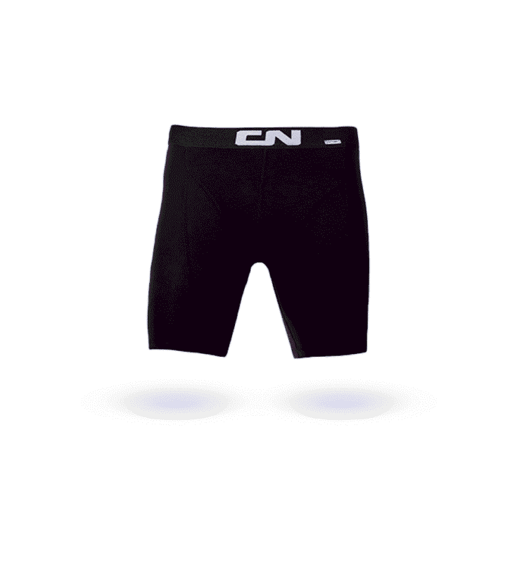 Front view of Cottonil CN Sport Boxer For Men – black boxer with a grey waistband.
