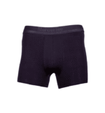 Front view of Mercerise Boxer For Men – black cotton boxer brief on a plain background.