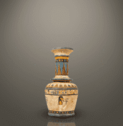 limestone vase statue depicts the Egyptian god Osiris