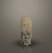 "تمثال الملك رمسيس الأول المصنوع من الجرانيت، يُظهر الفرعون جالسًا على عرش كبير مرتديًا ملابس ملكية ورموز السلطة."