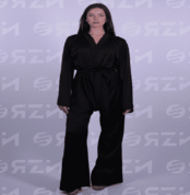 Wrapped Satin Set - Luxurious satin outfit with flowing sleeves and an adjustable wrap design