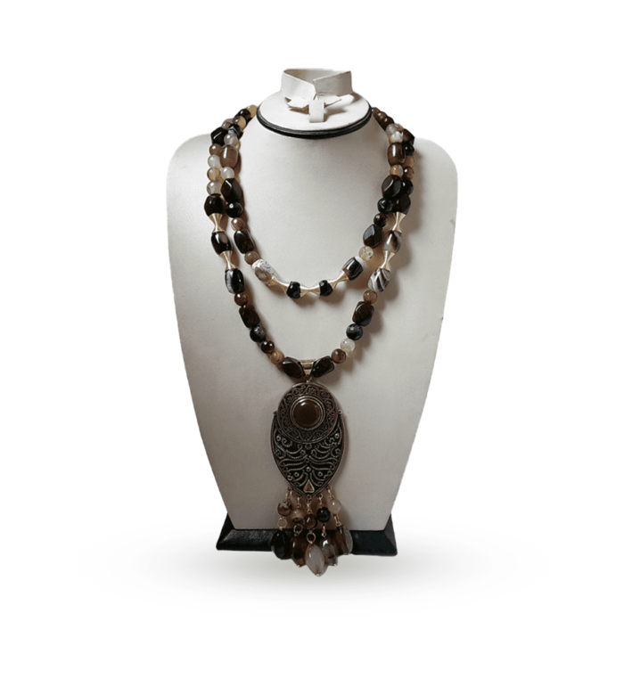 Amber and Agate Necklace