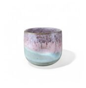 Nile’s Glow handmade ceramic cup with pastel pink and turquoise gradient glaze.