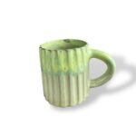Golden Roots Mug - Handmade Ceramic Cup with Green and Yellow Glaze.