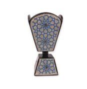 Front view of the Royal Incense Burner with intricate blue geometric patterns and a handcrafted design.