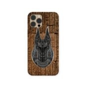 Legendary Anubis Case featuring a detailed black Anubis head design on a background of ancient Egyptian hieroglyphic stone tablets