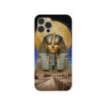 Pharaoh’s Puzzle Case featuring King Tutankhamun’s golden mask overlaid with puzzle piece texture and pyramids in the background