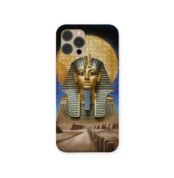 Pharaoh’s Puzzle Case featuring King Tutankhamun’s golden mask overlaid with puzzle piece texture and pyramids in the background