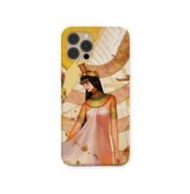 Nile Princess Case featuring an illustrated Egyptian woman in traditional attire with golden accessories and symbolic backdrop