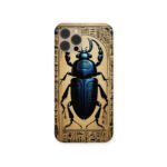 Pharaonic Scarab phone case with blue and gold Egyptian design