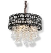 Royal chandelier with metal frame and crystal spheres