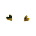 Matte and shiny gold-plated heart stud