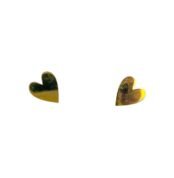 Matte and shiny gold-plated heart stud