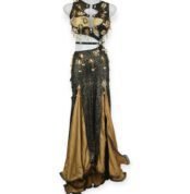 Black and gold Golden Eclipse belly dance costume
