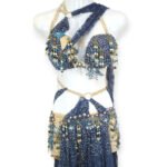 Navy blue Midnight Mirage belly dance costume