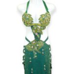 Emerald green Peacock Royale belly dance costume