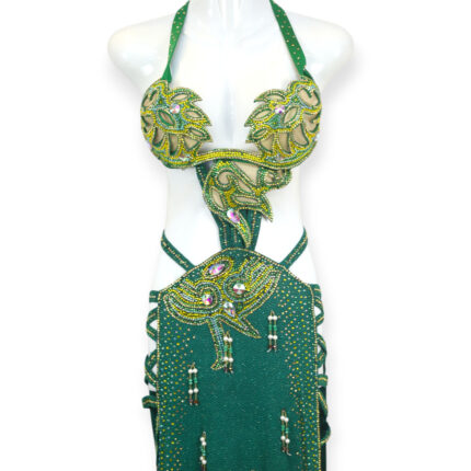 Emerald green Peacock Royale belly dance costume