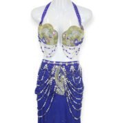 Sea-inspired sequined belly dance skirt by Dance Egypt