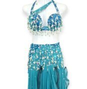 Aquamarine Dance Gown for belly dance