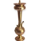 Brass hookah Crescent Royal with engraved floral patterns and crescent star top – 70 cm tall