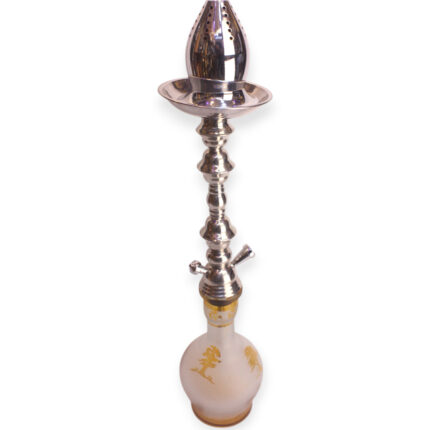Silver Mirage Hookah with intricate glass design and metallic details