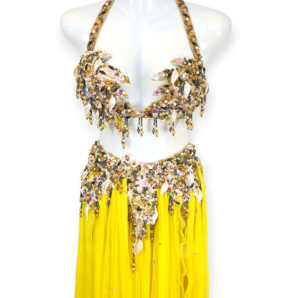 Golden-yellow Golden Dusk belly dance costume