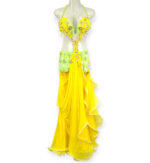 Yellow and lime Citrus Bloom belly dance costume