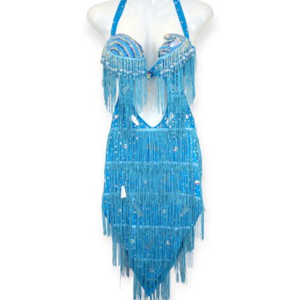 Aqua blue Blue Ripple belly dance costume