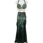 Emerald Charm one-piece sequin belly dance costume