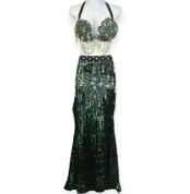 Emerald Charm one-piece sequin belly dance costume