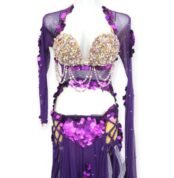 Twilight Spark purple belly dance costume with bolero