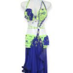 Neon green and blue Neon Bloom belly dance costume