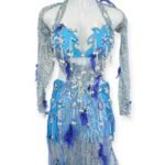 Blue and silver Ocean Whisper belly dance costume