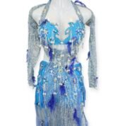 Blue and silver Ocean Whisper belly dance costume
