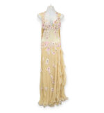 Nude and pink Desert Bloom belly dance gown