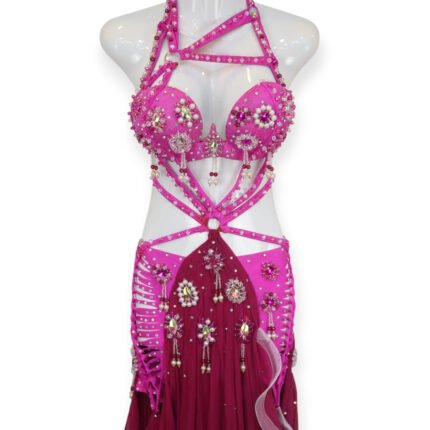 Gemstone-embellished belly dance outfit by Tut Egypt