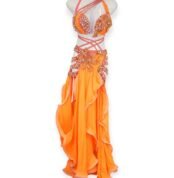 Orange and peach Sunset Bloom belly dance costume