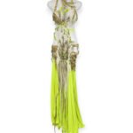 Lime Radiance neon yellow belly dance costume with fringe
