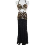 Rhinestone-adorned Golden Mirage belly dance costume