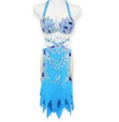 Sapphire Tide blue and purple belly dance costume with beads