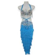 Turquoise Ocean Fringe belly dance costume