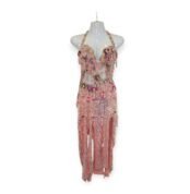 Pink Pirouette light pink belly dance costume with sequins