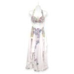 Pearl Bloom Elegance crystal and pearl belly dance costume