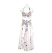 Pearl Bloom Elegance crystal and pearl belly dance costume