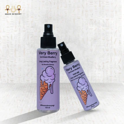 Berry Dream perfume bottles 120ml and 60ml by Rosetta Beauty long-lasting blueberry vanilla fragrance for women