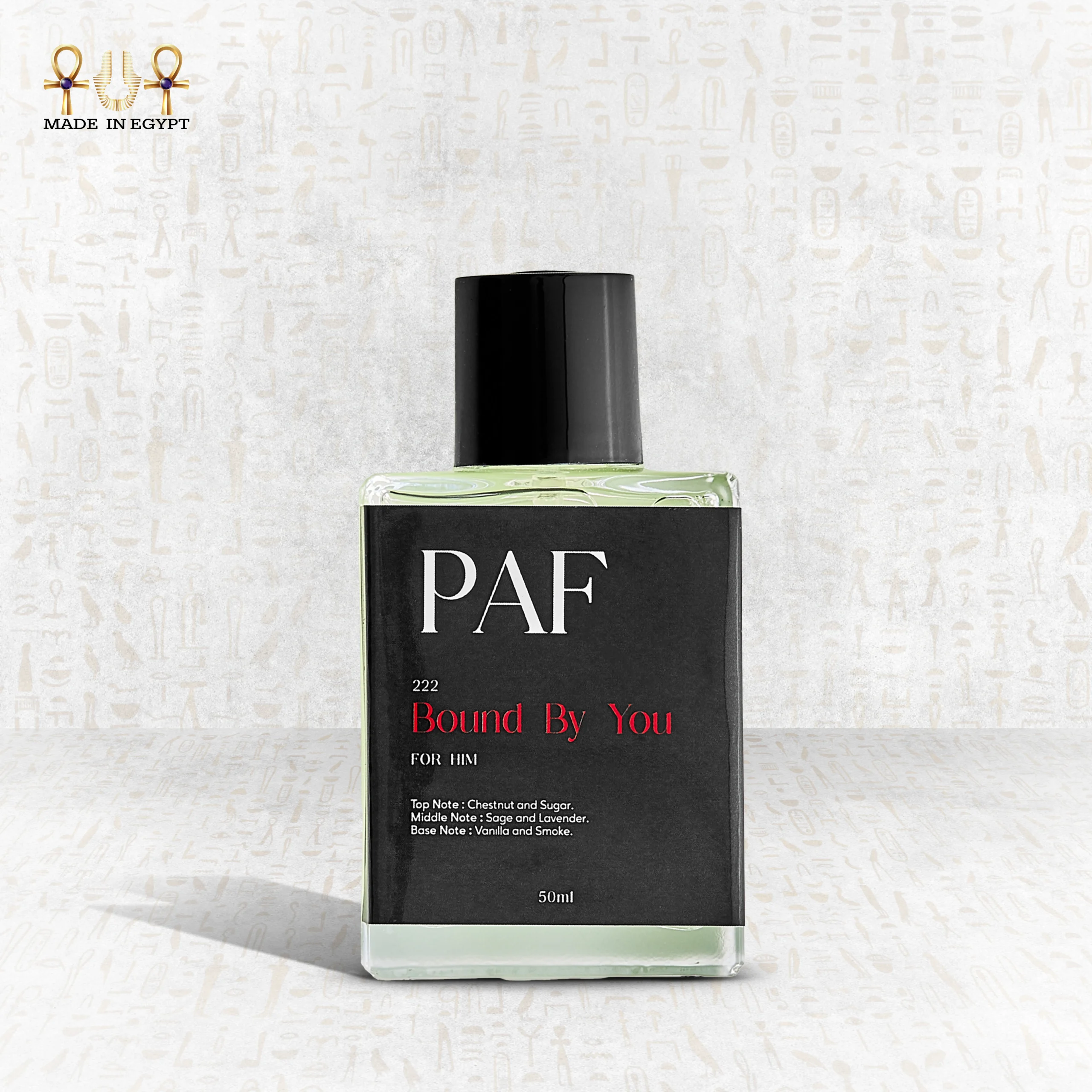 Bound By You Perfume – Chestnut, Sugar & Smoky Vanilla for Men Bound By You men’s perfume bottle – chestnut, sugar, lavender, sage, vanilla, and smoky woods fragrance