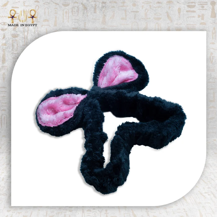 Black Bunny Clasp with pink inner ears isolated on white background