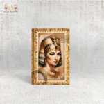 Cleopatra notebook with golden queen illustration and hieroglyphic border