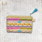 Handcrafted Colorful Embroidery Pouch with Bright Tassel Detail.