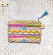 Handcrafted Colorful Embroidery Pouch with Bright Tassel Detail.